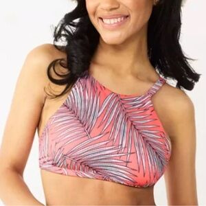 Hurley Bikini Set Tropic Leaf High Neck Top High waist bottom Women's NWT